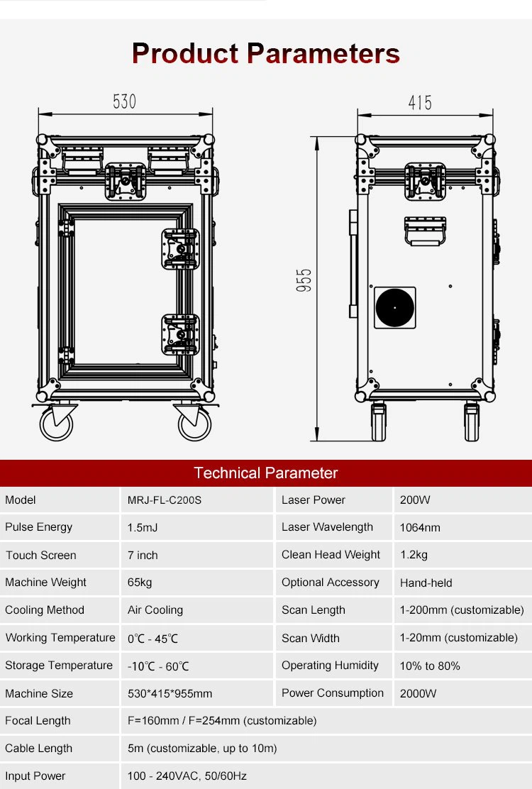 200W Portabale MOPA Laser Cleaning Machine for Providing Service and Rental (4)