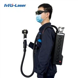 Macchina per la rimozione della ruggine per la pulizia del laser portatile con zaino leggero da 100 W
